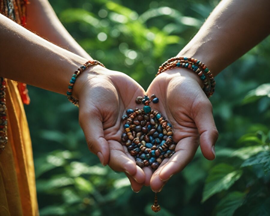 El simbolismo espiritual de los collares de semillas en rituales