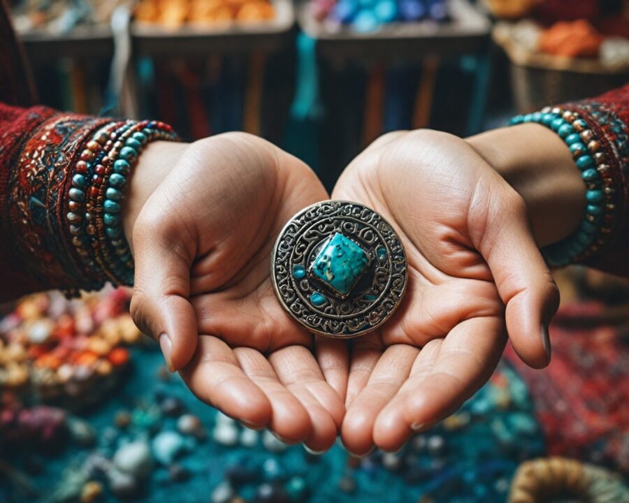Uso moderno de amuletos y piedras andinas en mercados esotéricos