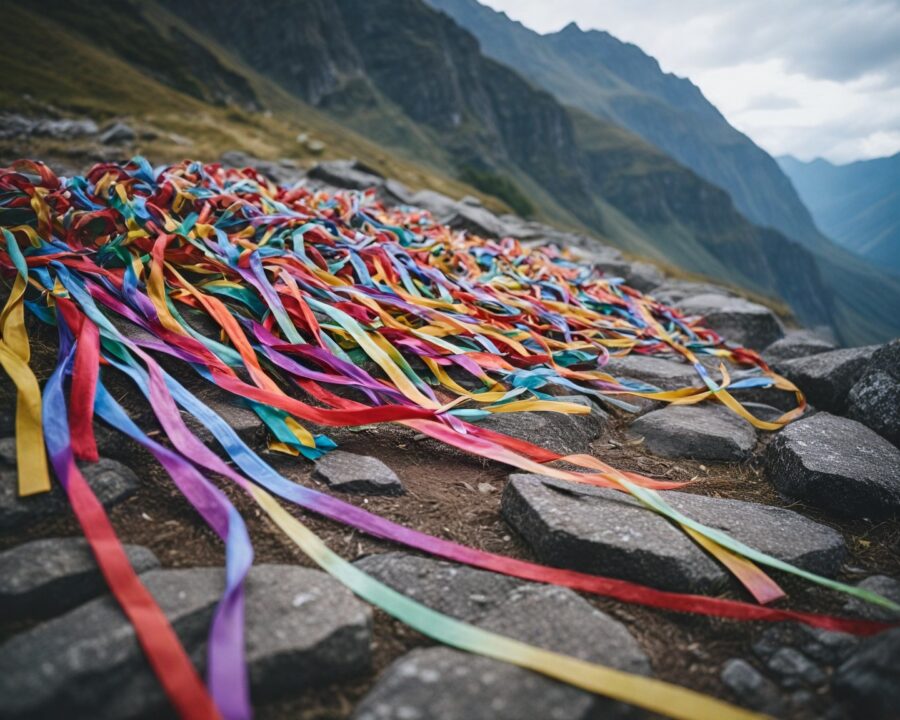 Significado de los colores en cintas rituales de apachetas
