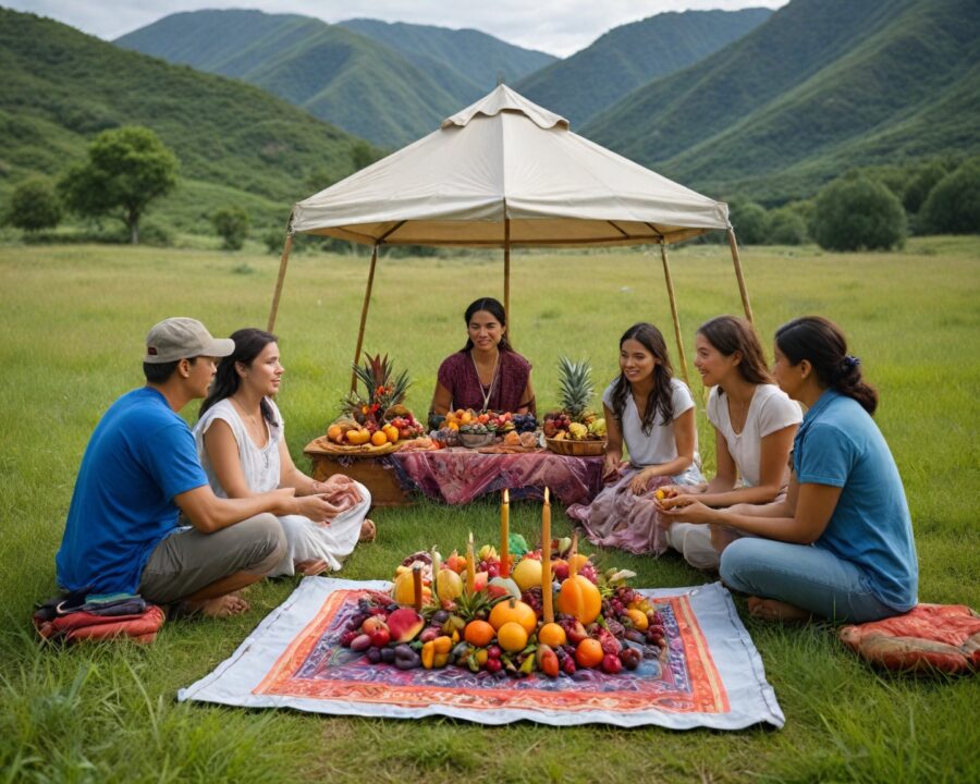 prácticas de ofrenda a la pachamama en campamentos ecológicos