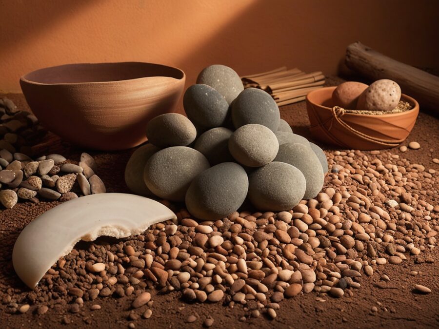 Uso ritual de piedras circulares en ofrendas agrícolas